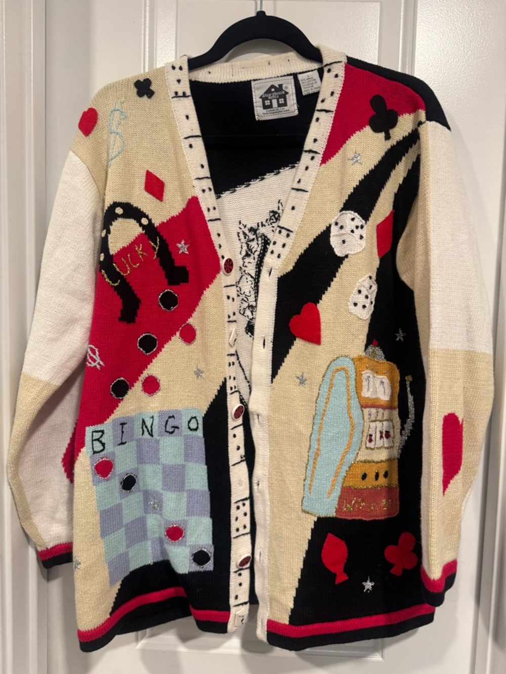 Storybook Knits Vegas Casino Cardigan Sz L